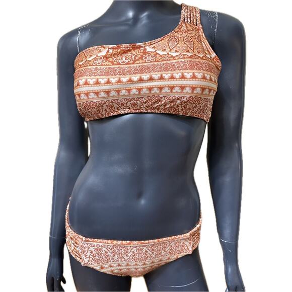 Chelsea & Violet Swim Suit 2-Piece Bikini New Top Medium Bottom Small Orange - Picture 1 of 16